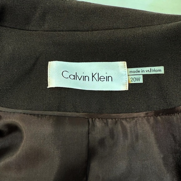 Calvin Klein Woman Plus 20W Brown “Otter” Stretch Blazer Jacket - Picture 6 of 12
